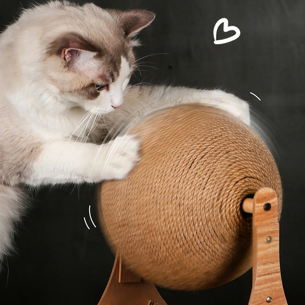 Cat scratching ball with Cat Scratch Post, Cat Training Interactive Toy for cats and kittens, Cat Sisal Scratcher Rotatable ball Zpaxo