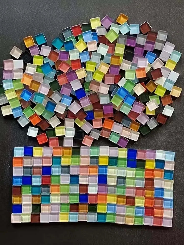 100pcs 1CM Colorful Glass Mosaic Tiles Glass Supplies for DIY Crafts Decorative Art Picture Frame Wall Art Home Decor Garden Zpaxo 100PCS mixed