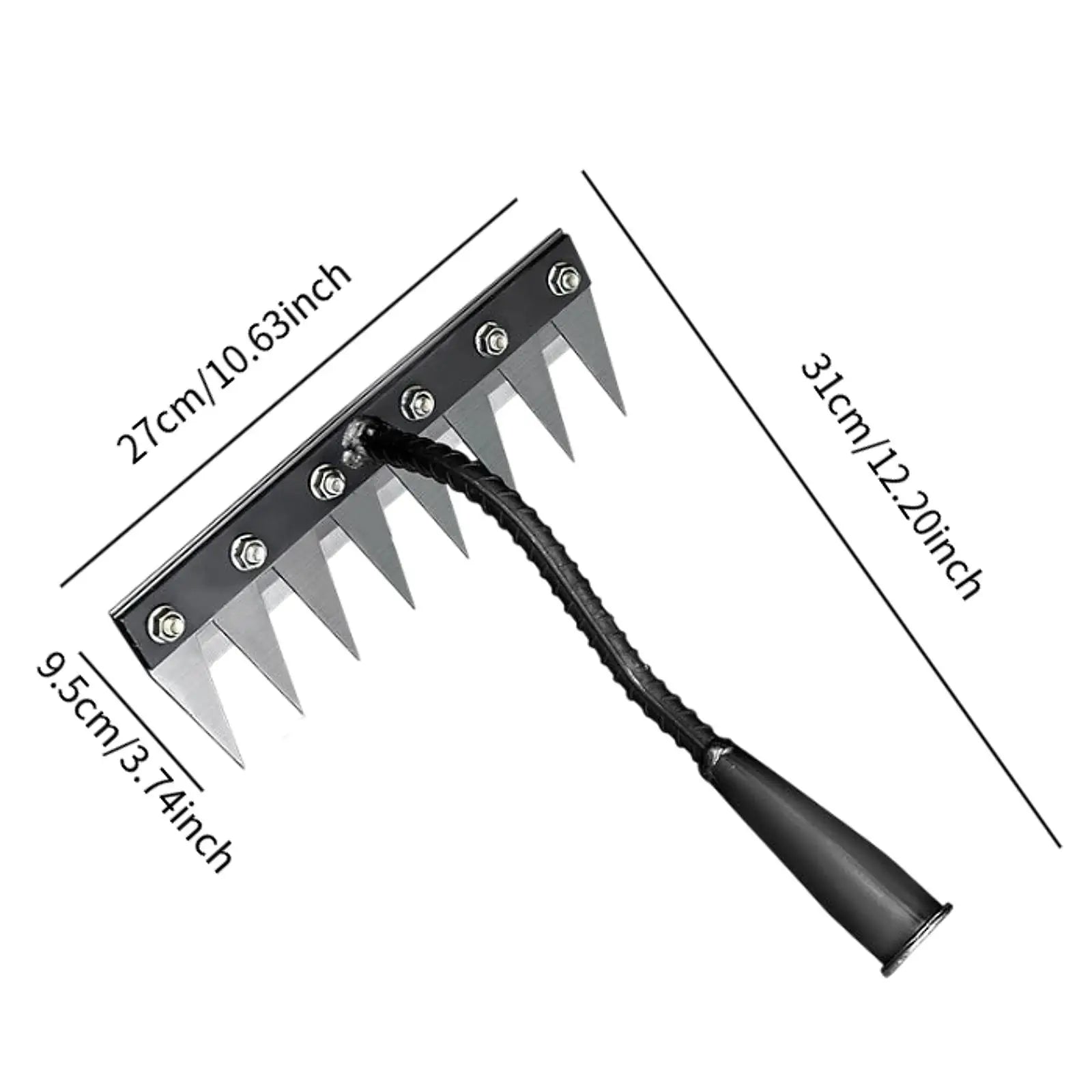 5/6/7/8 Tines Weed Puller Tool Garden Weed Pulling Tool Rake Alloy Steel Hand Weeder Tool Weed Remover Tool for Farm Backyard Zpaxo 8 Tines