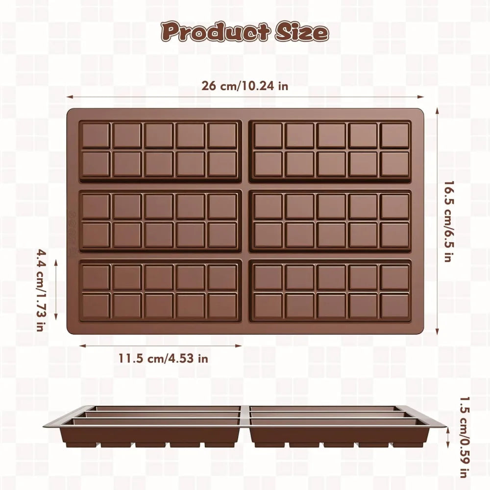 Chocolate Bar Molds Non-stick Food-grade Silicone Deep Dubai Zpaxo