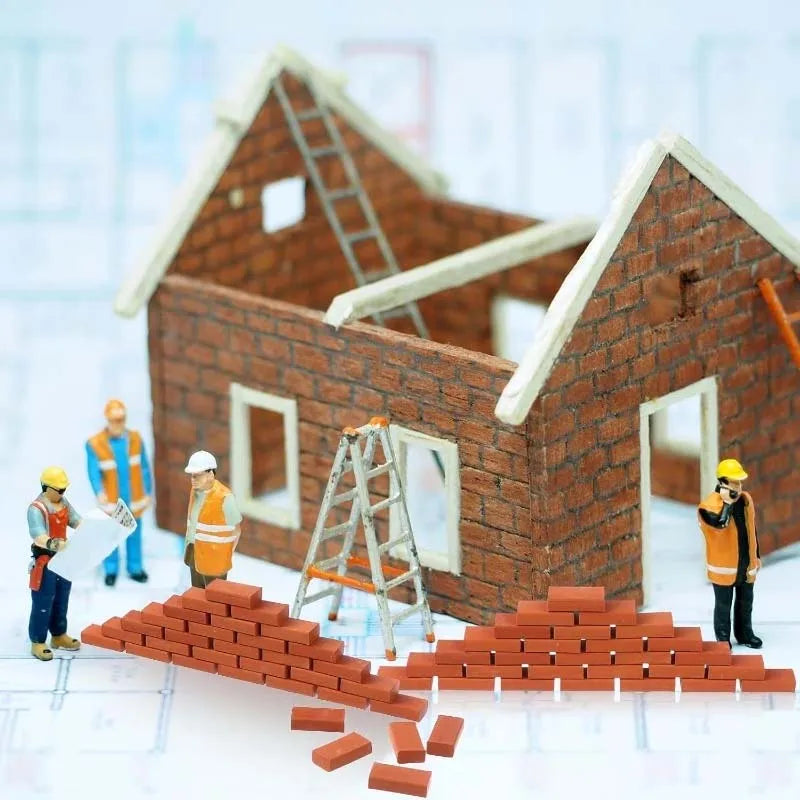 1:35 Scale Mini Red Bricks 70/140pcs – Miniature Model Building Miniature Model Bricks Zpaxo