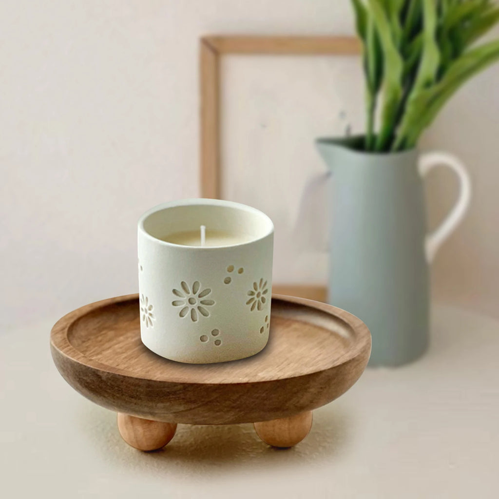 Small Wood Pedestal Stand for Counter Table Tabletop Centerpieces Decorative Tray Wood Pedestal Riser for Kitchen Counter Decor Zpaxo