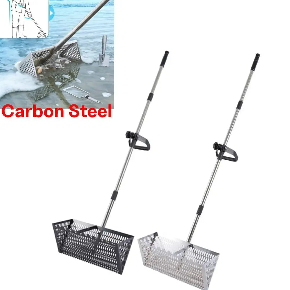 Sand Rake Telescopic Long Handle Beach Sifter Sand Sifter Scoop Cat Scooper for Litter Boxes Kitten Litter Scoop Carbon Steel Zpaxo