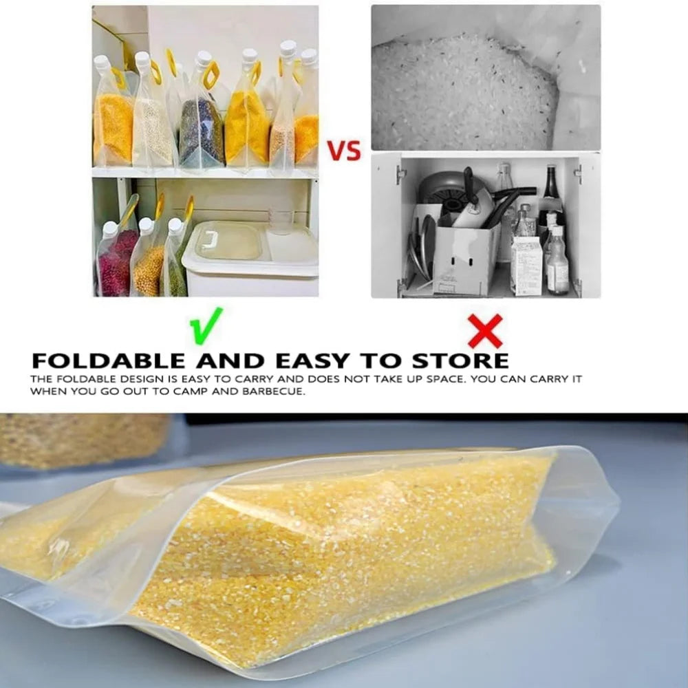 Grain Rice Bags Sealed Storage Containers Lids Moisture Prevention Zpaxo