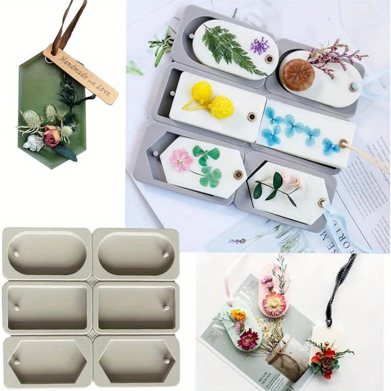 1PC DIY Silicone Clay Aromatherapy Tablets Molds Crafts Hanging Ornaments Wax Molds Flower Soap Mold Craft Accessories Zpaxo