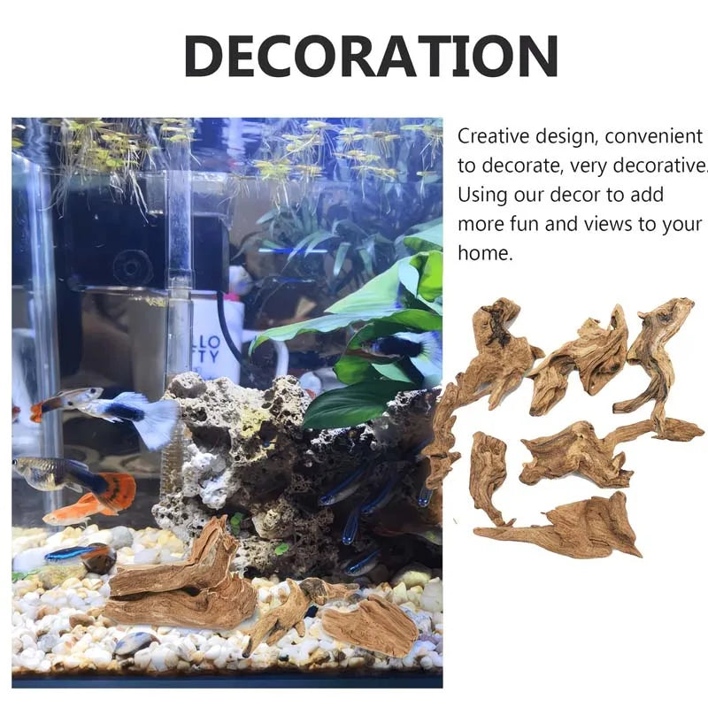 5-10cm Driftwood for Aquarium Fish Tank Wood Natural Aquarium Wood Smooth Decorations for Aquascaping Micro-aquariums Hardscape Zpaxo