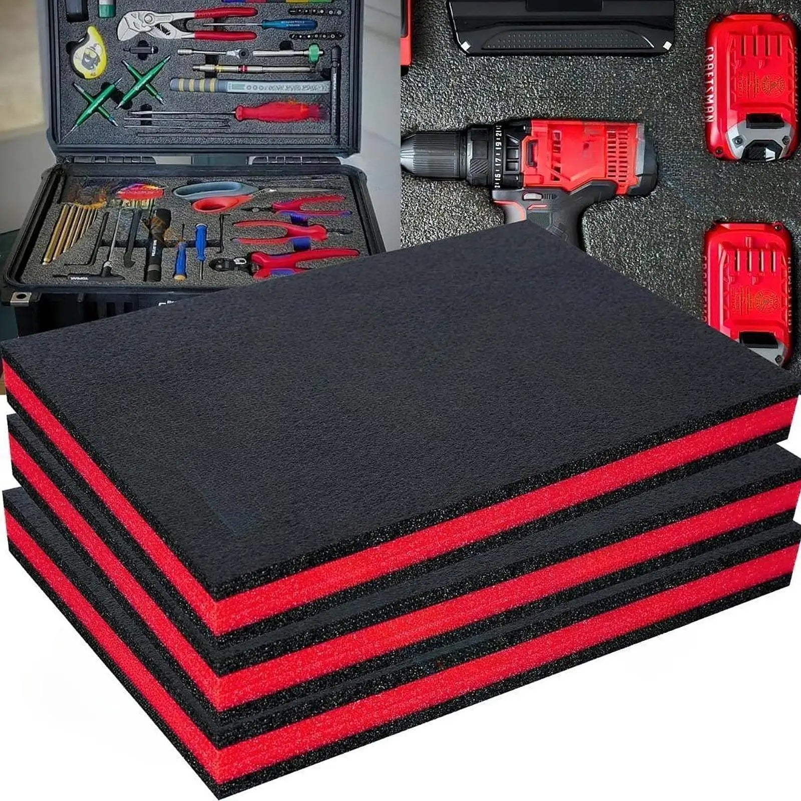 5PCS Tool Box Foam Inserts Tool Shadow Foams Inserts for Toolbox Hard Case Cases Tool Box Liner Organizer for Tabletop Miniature Zpaxo