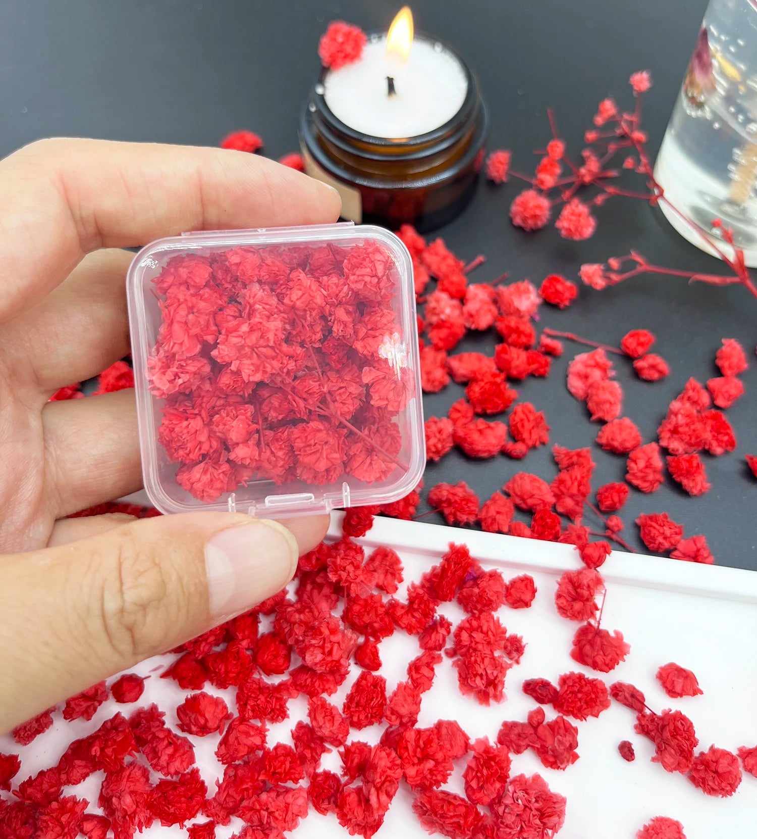 Dried Flowers Box – Candle Making, Soap, Nail Art & DIY Dried Craft Flowers Zpaxo red