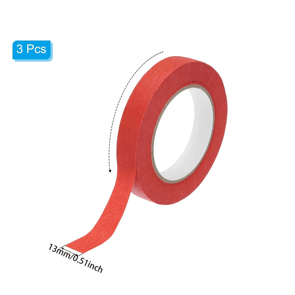 3pcs Red Paper Tape-Strong Adhesive Crafting Tape,for Painting,Masking,DIY, Scrapbooking, Gift Wrapping for Artists Zpaxo