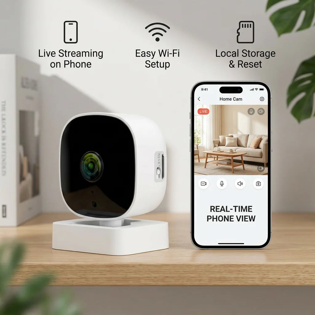 Indoor 4K Security Camera Two Way Audio Talk 2.4G WiFi Webcam Smart Home 8MP Video Surveillance Motion Detection IR Night Vision Zpaxo