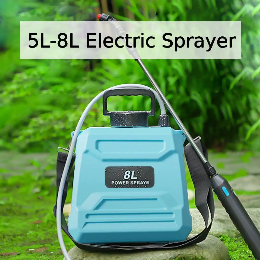 5L-8L Shoulder Electric Sprayer Pot with Telescopic Rod, 3 Nozzle for Garden Lawn Plant Watering Handheld Pesticide Sprayer Zpaxo