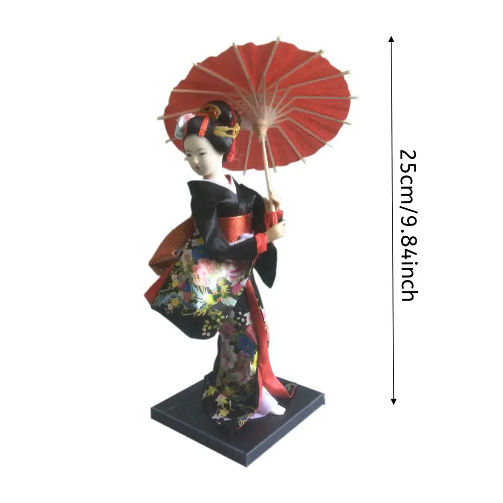 Japanese Geisha 9" Free Standing Oriental Ancient Kabuki Girl Statue Kimono Dolls Ornament for Shelf Table Home Office Decor Zpaxo Style U