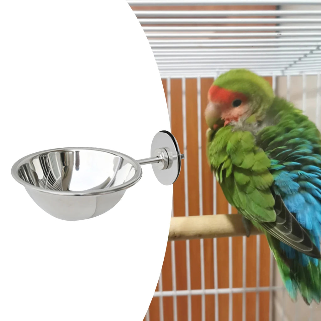 Bird Cage Feeding Bowl Clamp Detachable Portable Feeders Small Animal Zpaxo