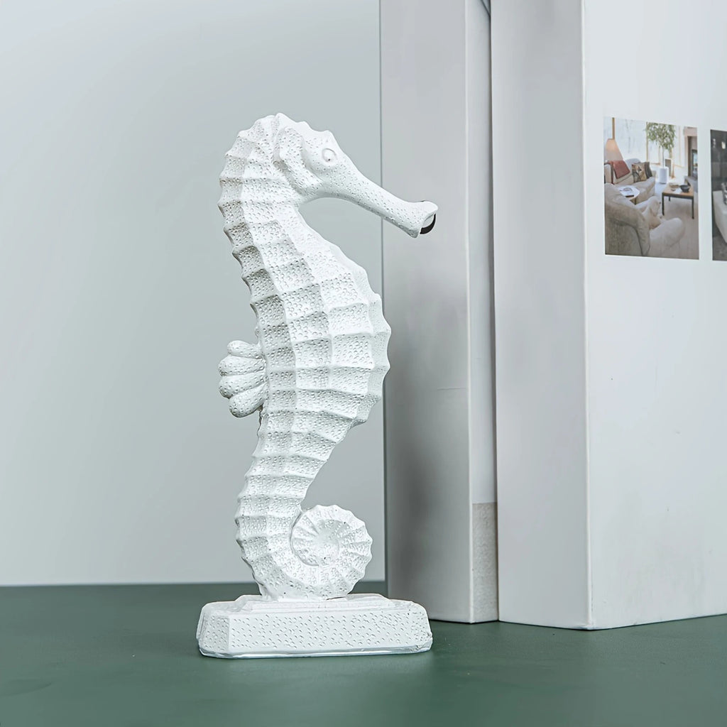 1Pc Seahorse Figurine Craft Figurine Home Art Modern Gift Collection Detailed Sea Horse Statue Ocean Sculpture Seahorse Ornament Zpaxo