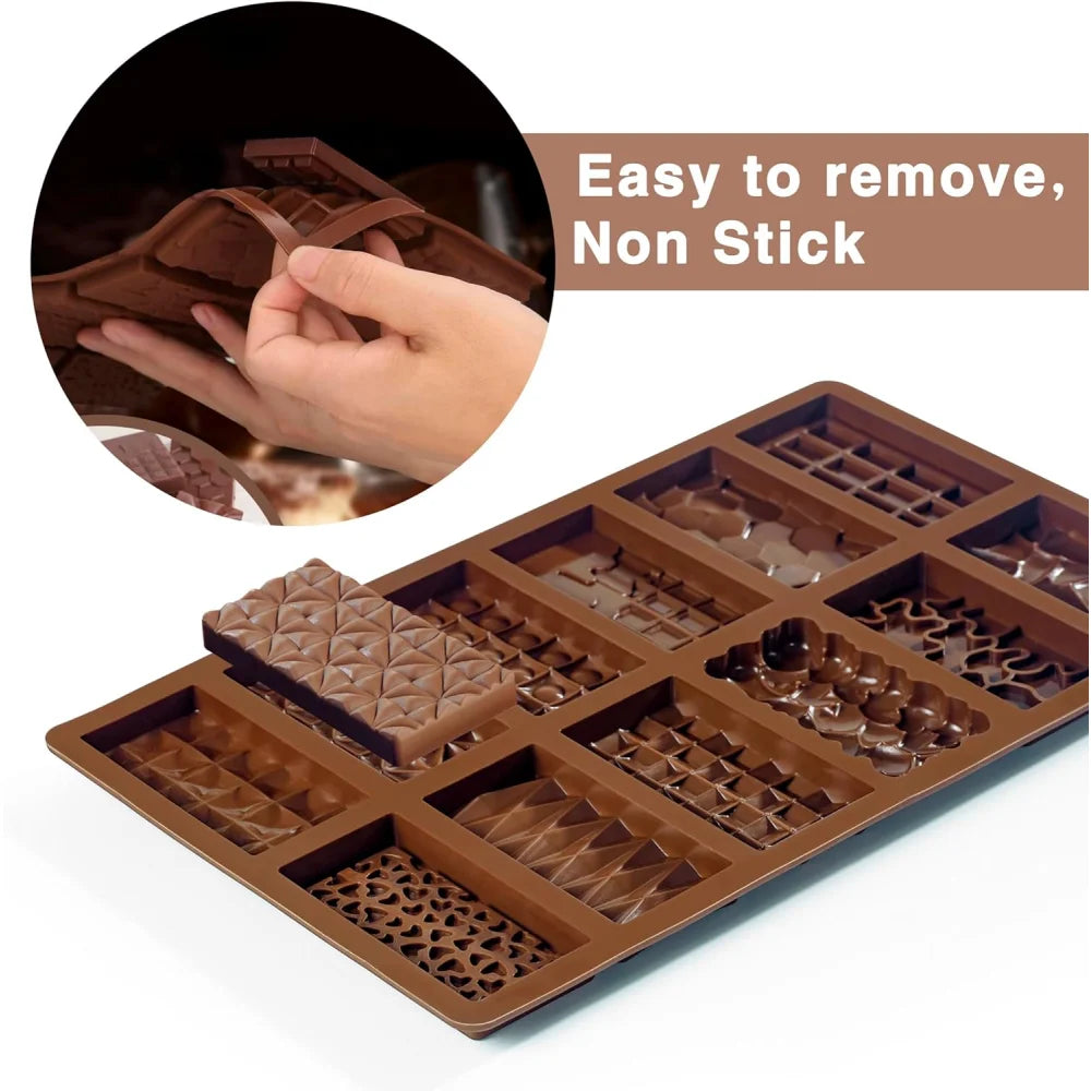 Chocolate Bar Molds Non-stick Chocolate-filled Pistachio Bars Zpaxo