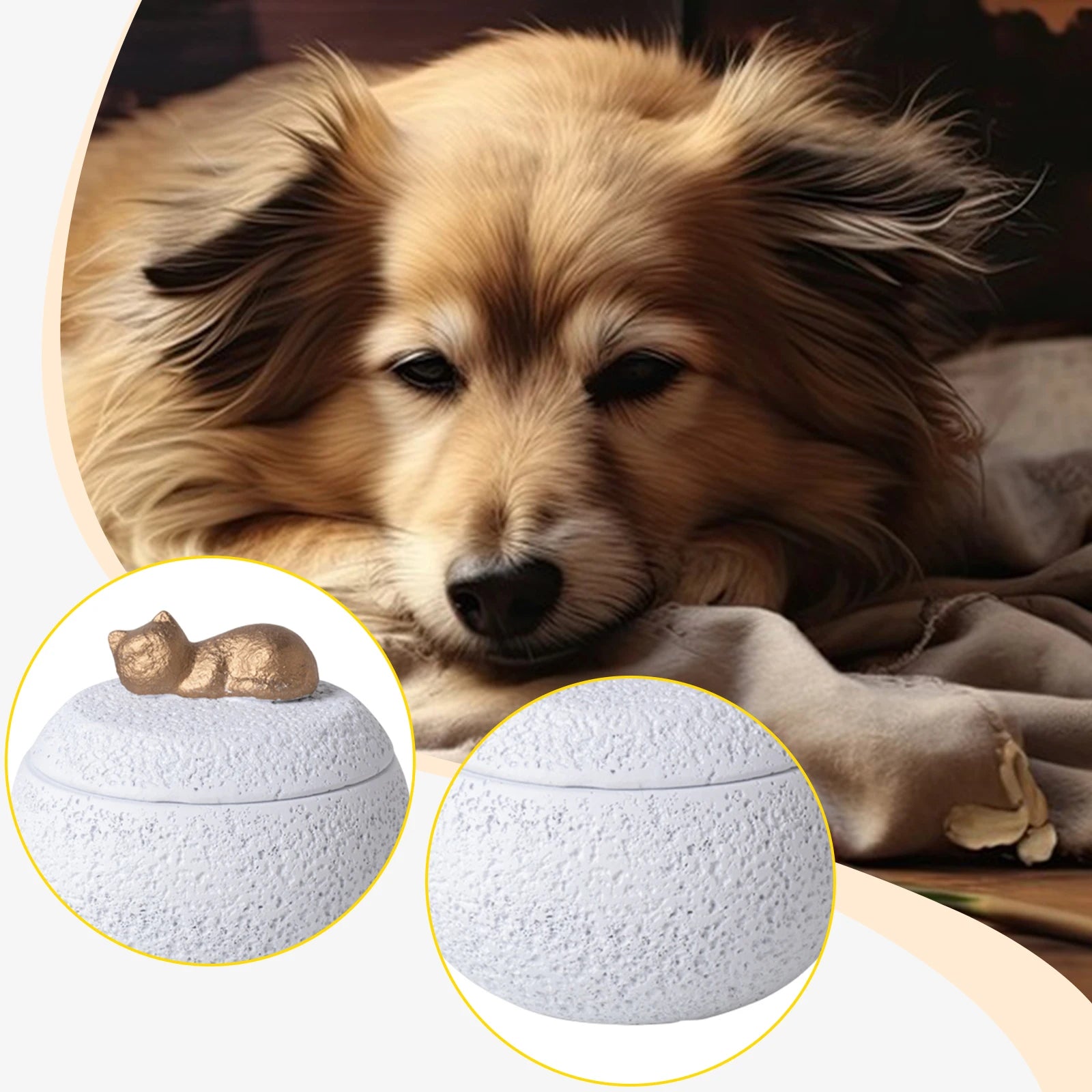 Pet Urn Cremation Memorial Urn Pets Supplies Keeping Precious Memories Urn Box for Burial Final Comforting Resting Place Funeral Zpaxo