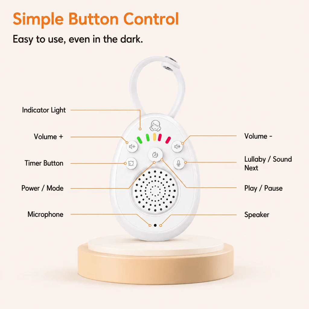 Portable Baby White Noise Machine With Lullaby Timer Travel White Noise A Pair Built in 1000mAh Battery For Sleeping Baby Adults Zpaxo
