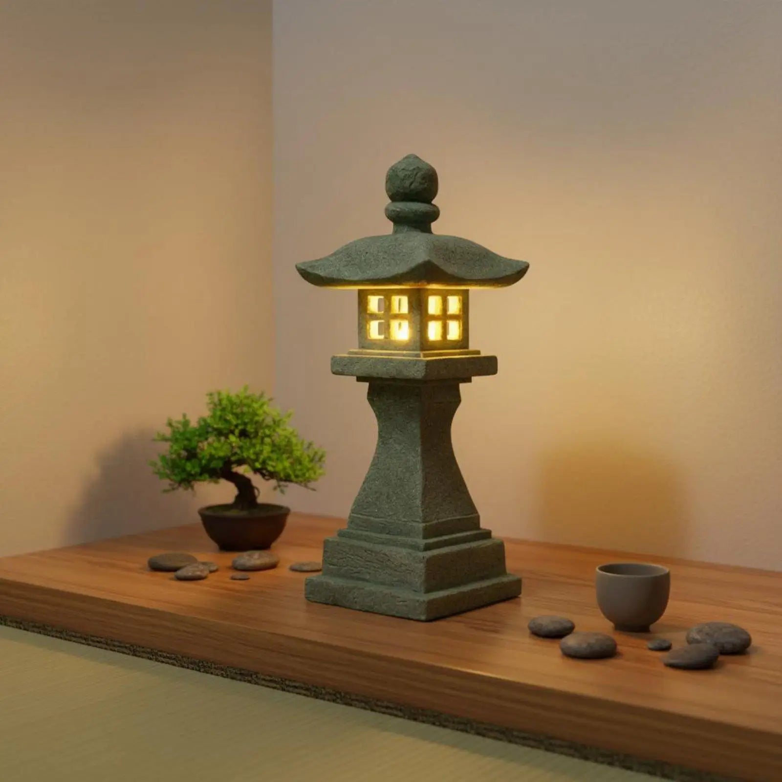 Japanese Stone Lantern Miniature Pagoda – Zen Tabletop Decor Decorative Stone Lantern Zpaxo