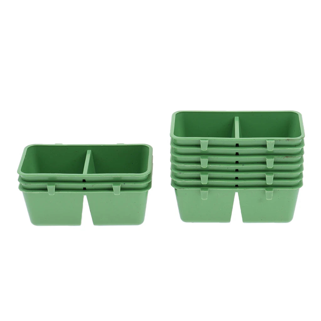 10-20PCS Bird Feeder Bird Parrot Food water Feeding Bowl 2 in 1 Green Plastic Bowl Cups Pigeons Feeding Feeder Food Dispenser Zpaxo 20pcs