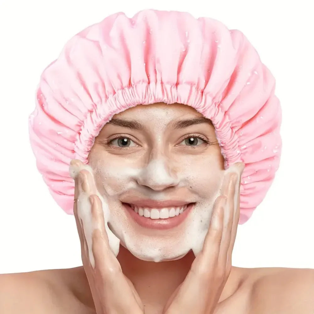 Reusable Shower Cap Dry Hair Function Suitable Women Microfiber Towel Zpaxo