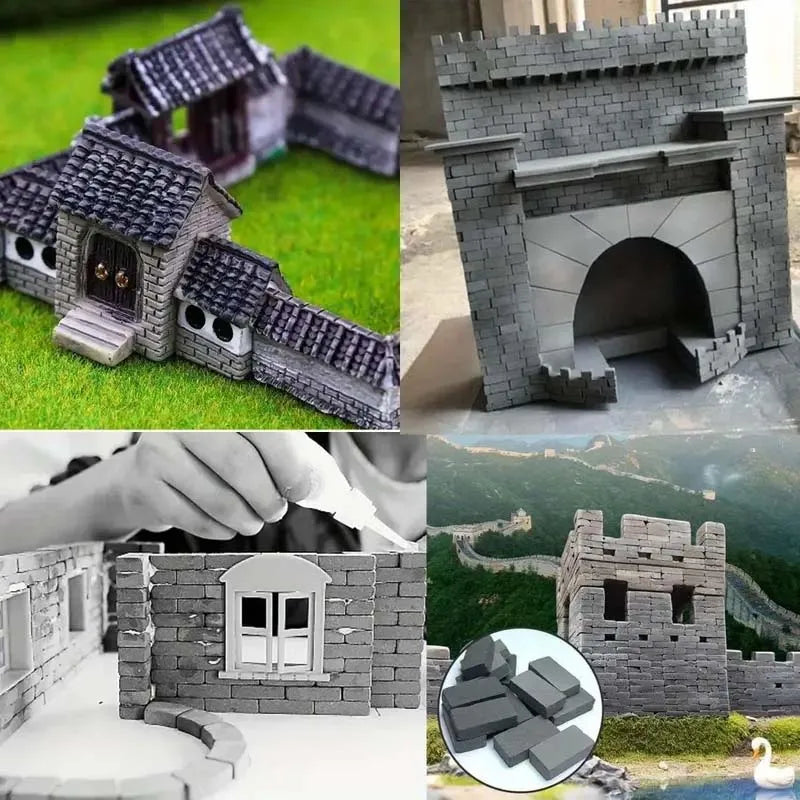 Miniature Red Bricks 1:35 Scale – Dollhouse & Diorama Crafts Miniature Model Bricks Zpaxo