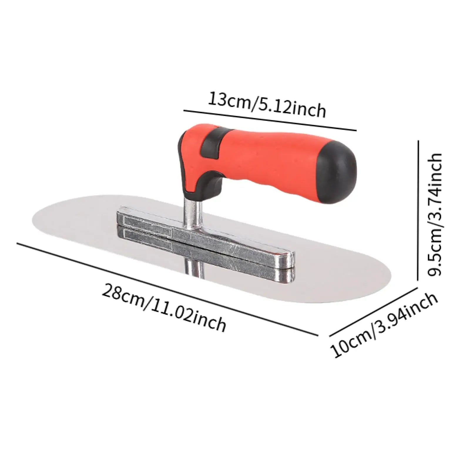 Stainless Steel Plastering Trowel for Drywall Plastering Construction Cement Tiling Scraping Concrete Flat Finishing Trowel Zpaxo 10x28x9.5cm