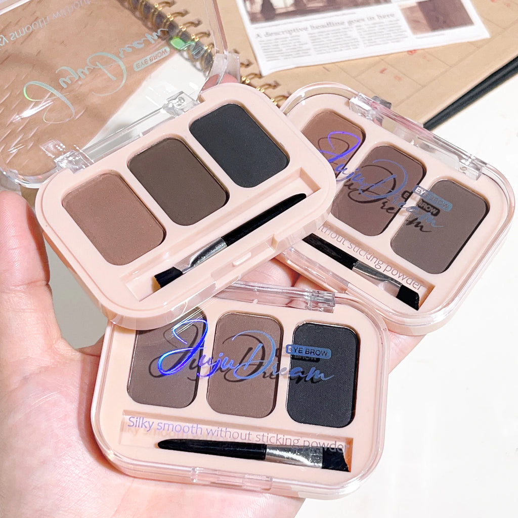 Three-color eyebrow powder: natural three-dimensional eyebrow powder, easy to apply makeup, waterproof and non-refuge, daily Zpaxo