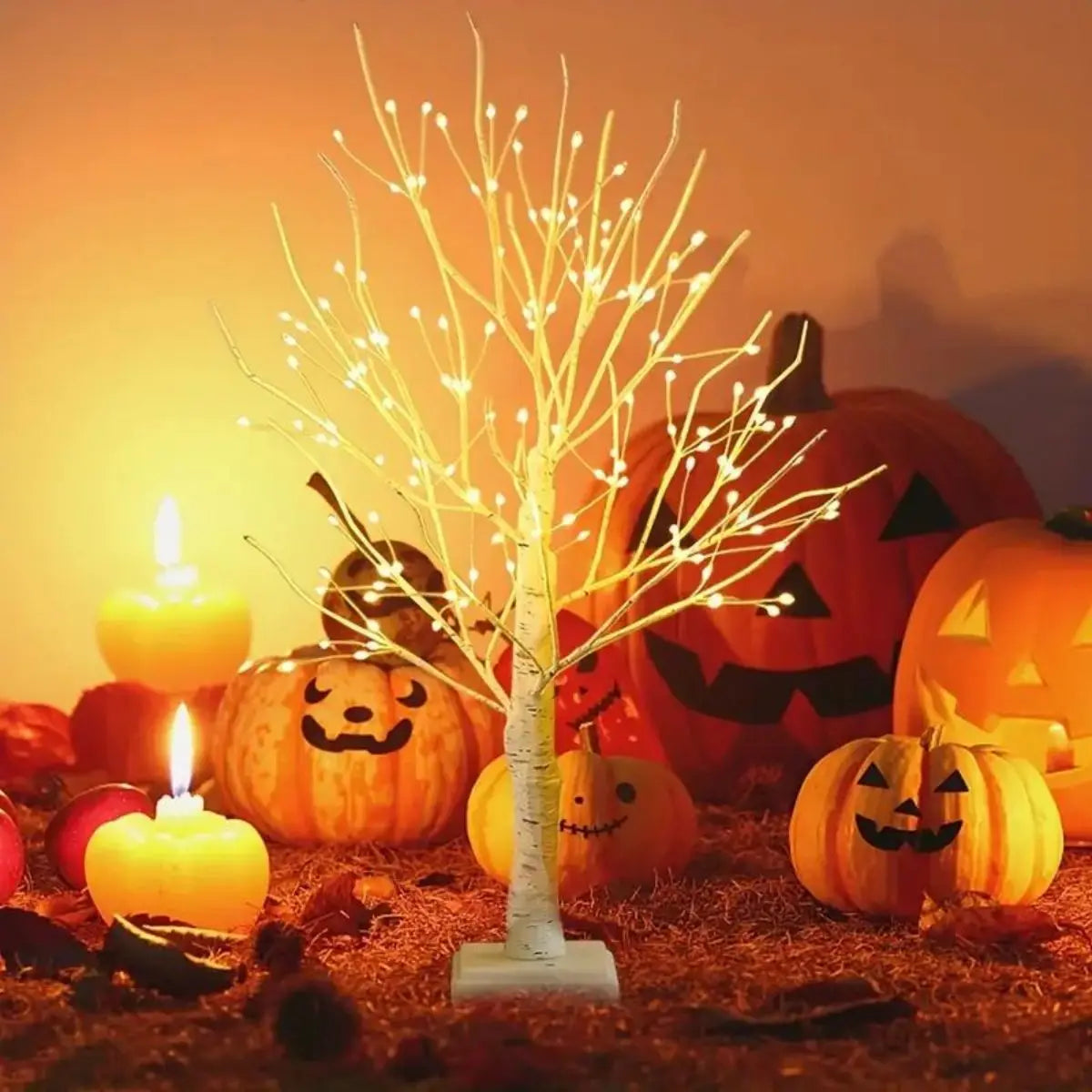 144 LED Birch Tree Lights Warm White Light USB 3AA Battery Powered Zpaxo