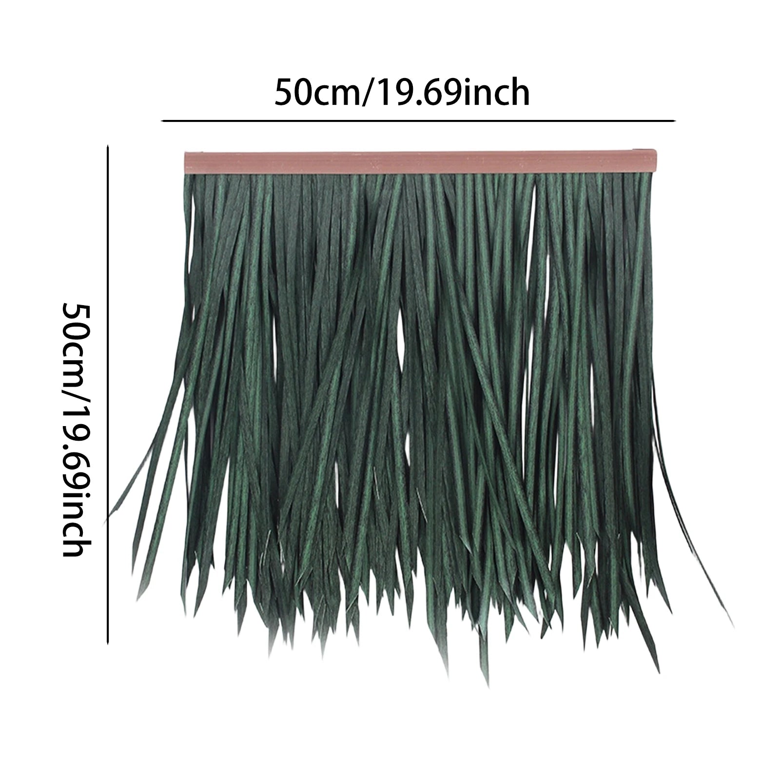 Grass Artificial Thatch Roofing for Outdoor Garden Patio Umbrella Cover 1mx50cm Straw Roof Thatch Simulation Panel Palm Thatch Zpaxo Dark green