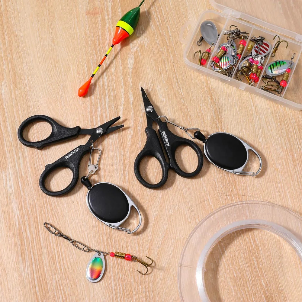 Fishing Line Scissors Braided Stainless Steel Retractable Lanyard Zpaxo