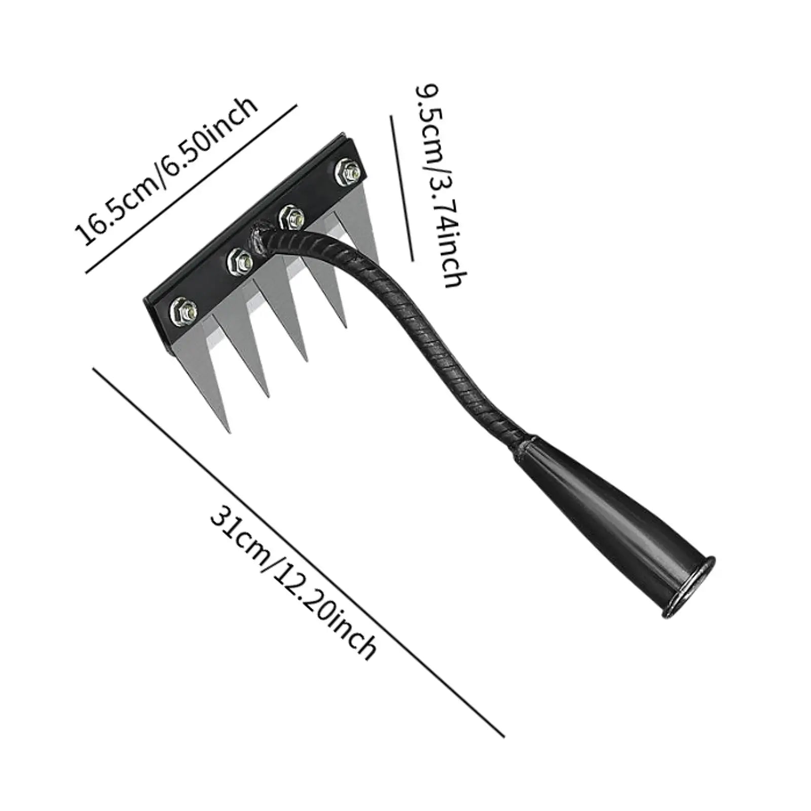 5/6/7/8 Tines Weed Puller Tool Garden Weed Pulling Tool Rake Alloy Steel Hand Weeder Tool Weed Remover Tool for Farm Backyard Zpaxo 5 Tines
