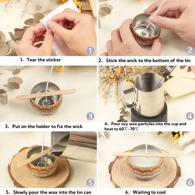 Beeswax Candle Making Kit – 200g Wax, Wicks & Holders Candle Making Kit Zpaxo