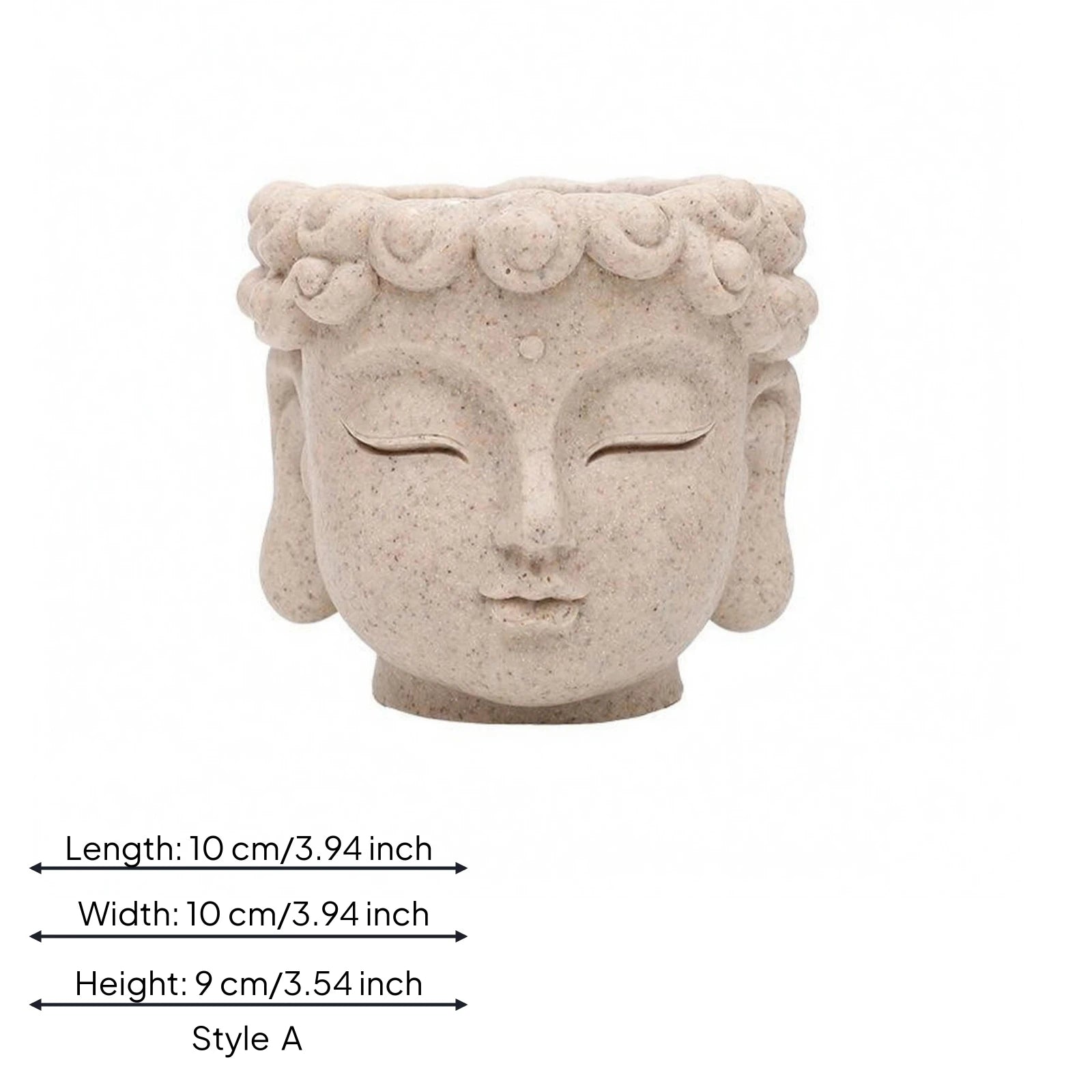 Buddha Head Planter – Resin Meditation Face Flower Pot Resin Buddha Planter Zpaxo 10x10x9cm