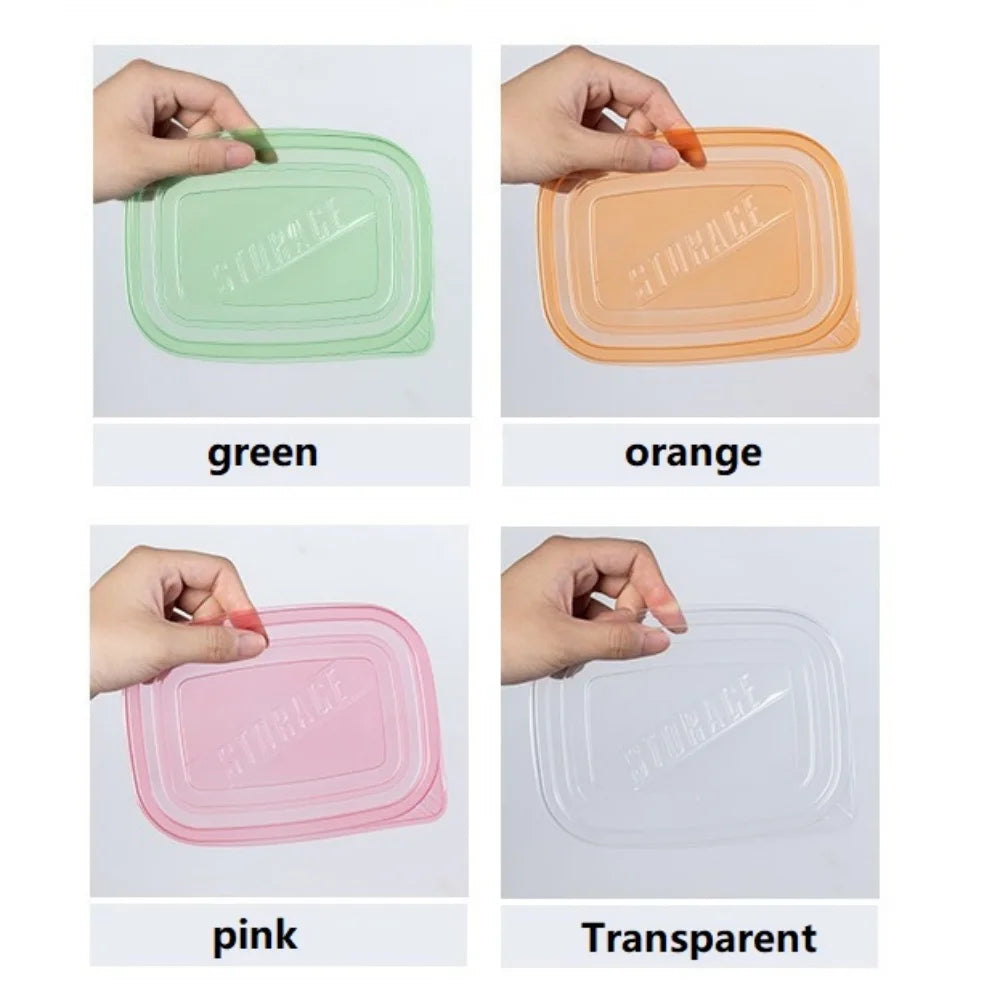 Six 709-milliliter Rectangular Plastic Food Containers with Colorful LIDS, Lunch Boxes, Suitable for Storing Fruits and Food Zpaxo