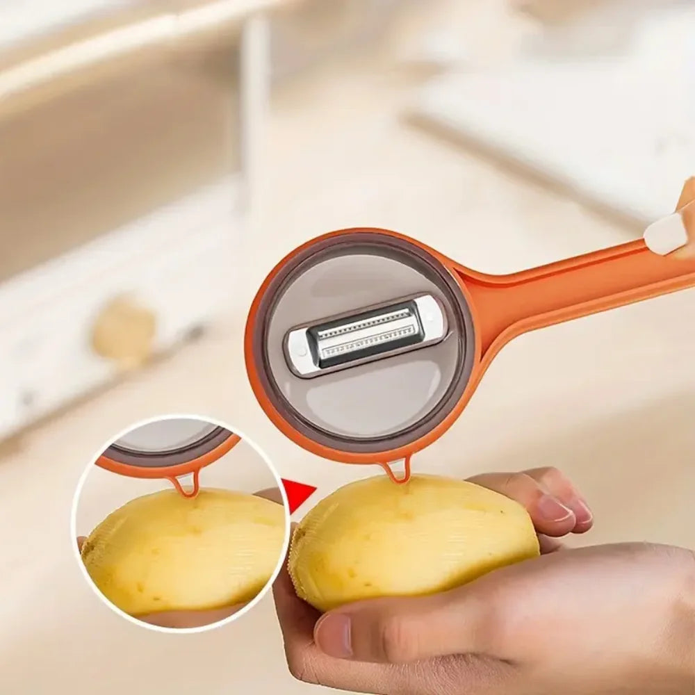 Peeler Storage Box Fruit Vegetable Double-sided Stainless Steel Zpaxo