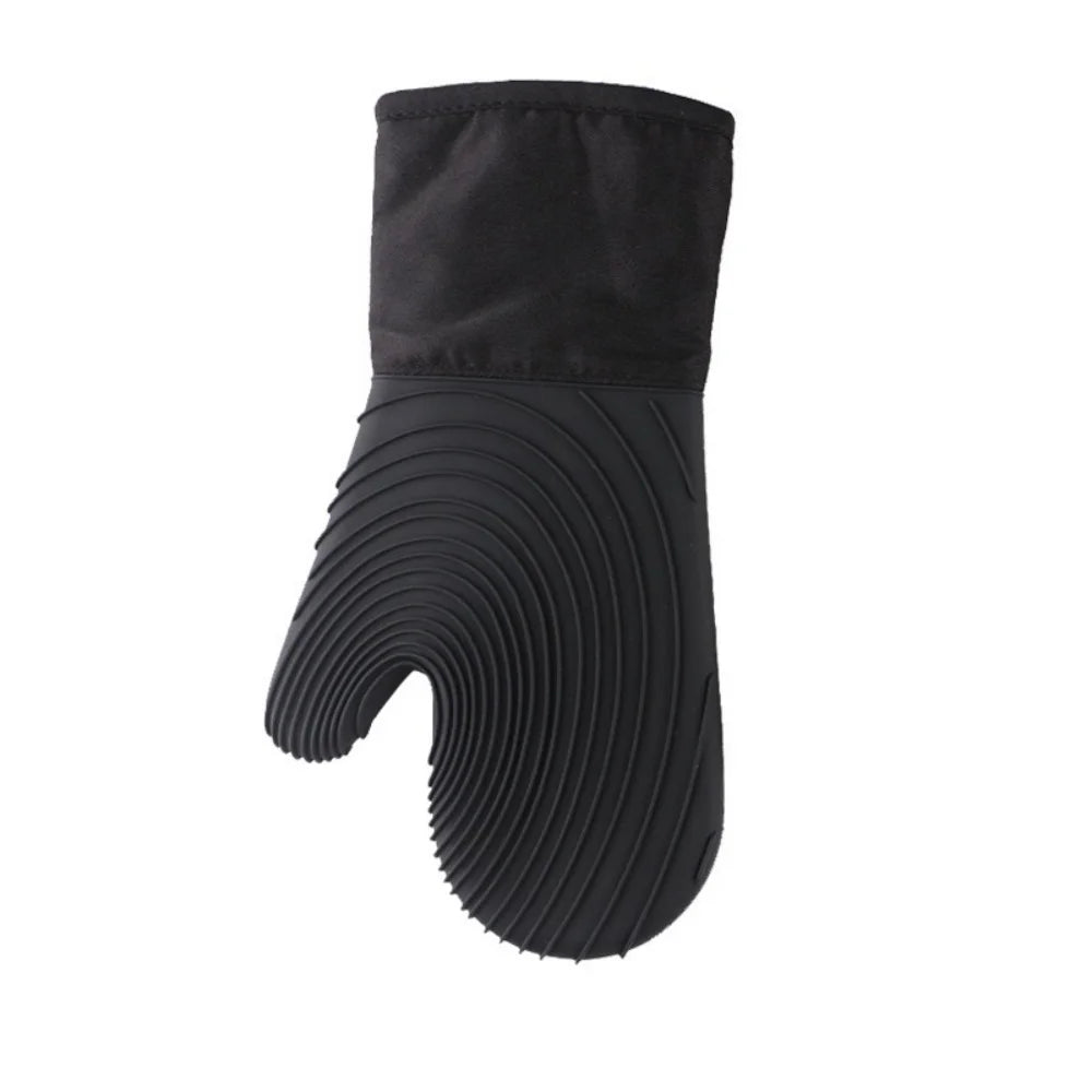 Silicone Oven Heat Insulation Gloves Suitable Cooking Baking Grilling Zpaxo black 1PC