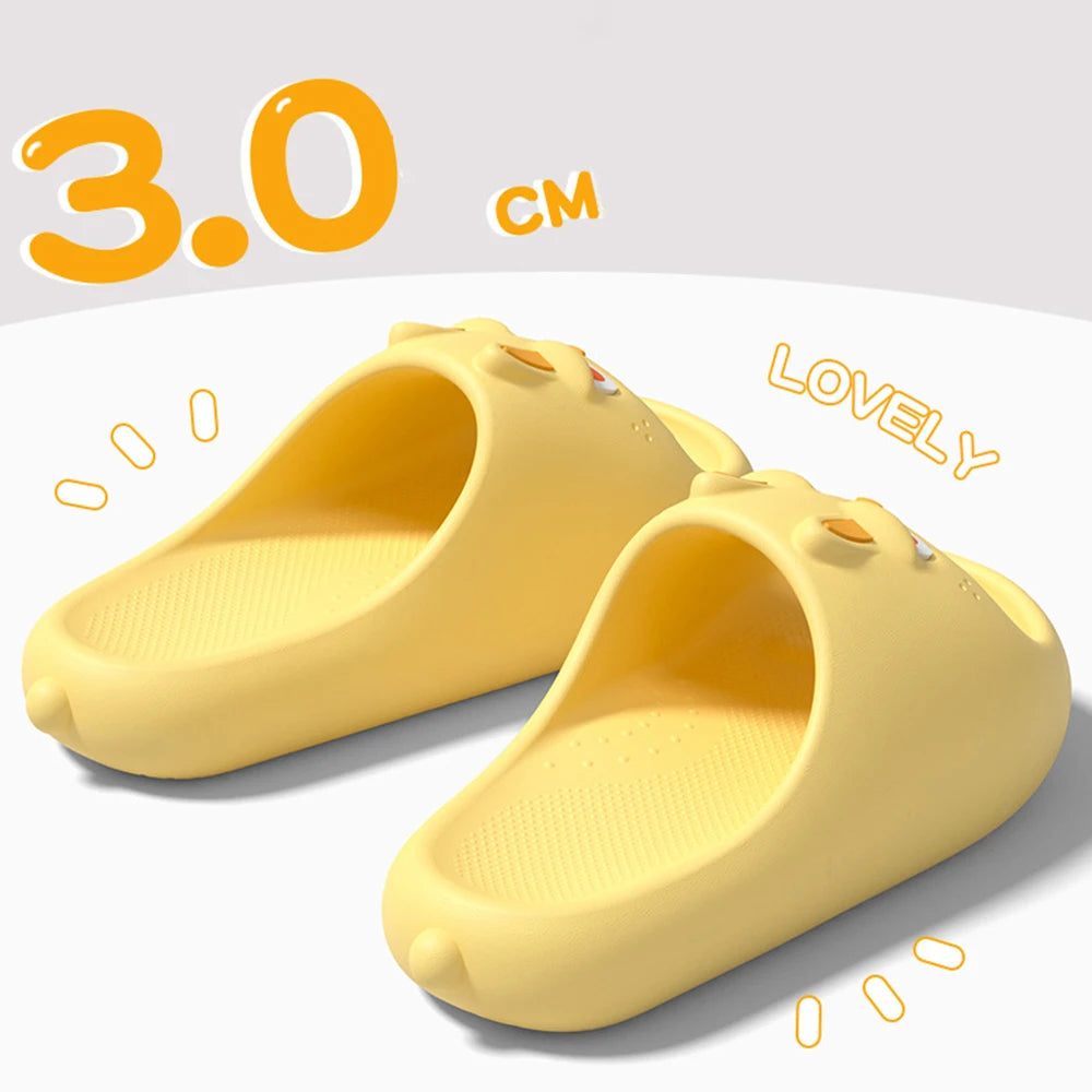 Cute Grinning Monster Unisex Summer Slides Non-slip Slip-on Indoor