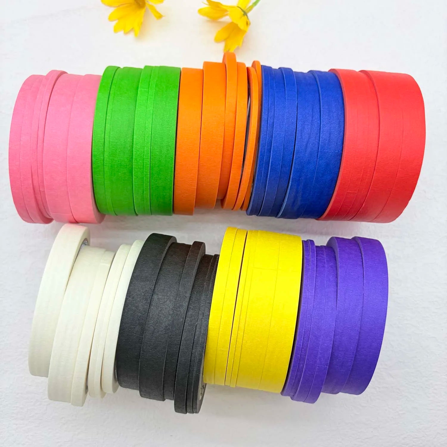3/6 Rolls 3size Colorful Paper Masking Painters Tapes Painting Labeling Arts Crafts,Removal for Crafts, Labeling,DIY Decorative Zpaxo
