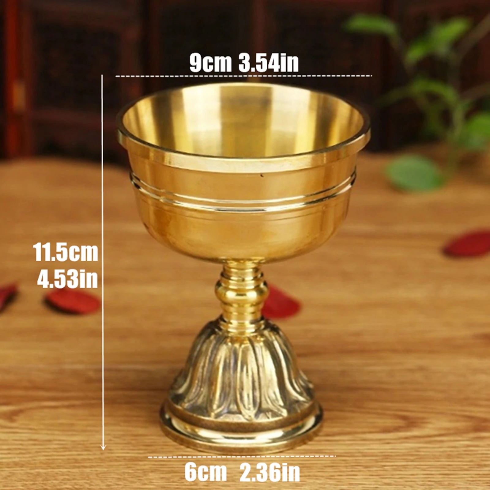 Ghee Lamp Holder Oil Lamp Dish Dimmable Buddhist Alloy Butter Lamp Holder for Living Room Home Desktop Decoration Ornament Zpaxo Style E