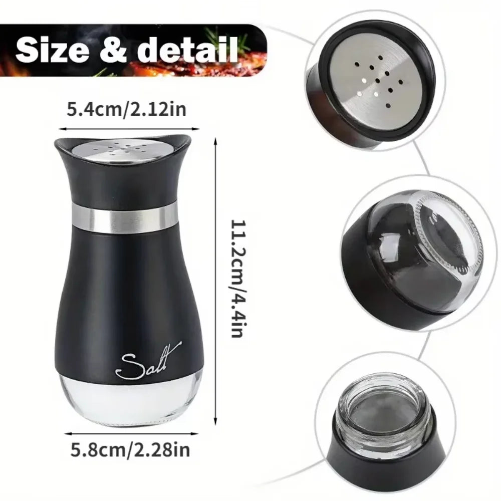 2-Piece Glass Spice Jar Used Storing Pepper Salt Other Spices Highly Zpaxo