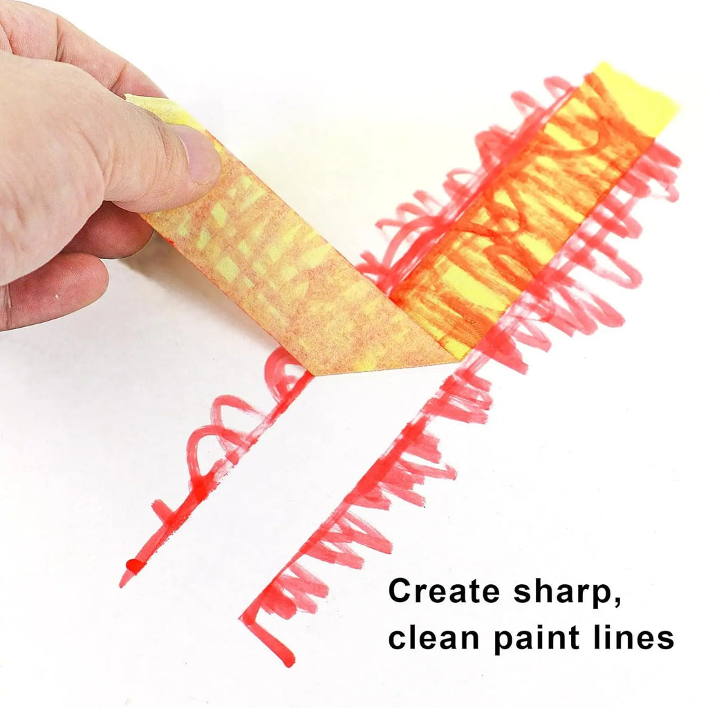 3/6Pack Yellow Painters Tape - Masking Tape ulti-Surface, Smart Adhesion, Paint Tape for DIY, Labeling, Art, Car Zpaxo