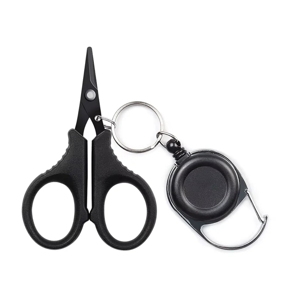 Fishing Line Scissors Braided Stainless Steel Retractable Lanyard Zpaxo 2-piece