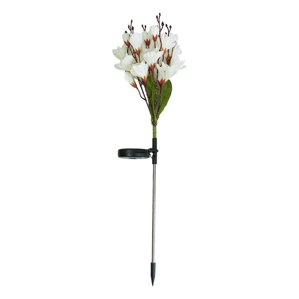 Solar Powered Magnolia Outdoor Waterproof Suitable Decorating Zpaxo Warm White