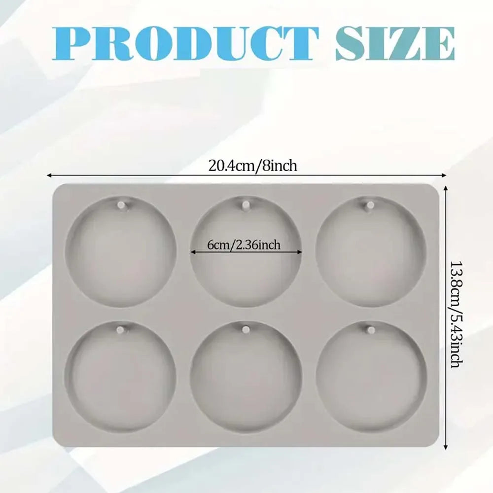 Circular Silicone Molds for Making Candlesticks,Round-Shaped Pendant Molds with Hanging Hole, Casting Epoxy Resin for DIY Craft Zpaxo 1pc
