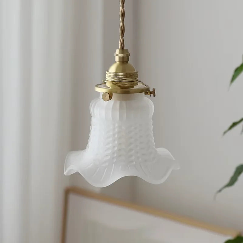Glass Ceiling Lamp Shade Light Cover Flower Shaped Bulb Guard Fun Pendant Light Cover Fixture, for Home Bedside Bedroom Kitchen Zpaxo