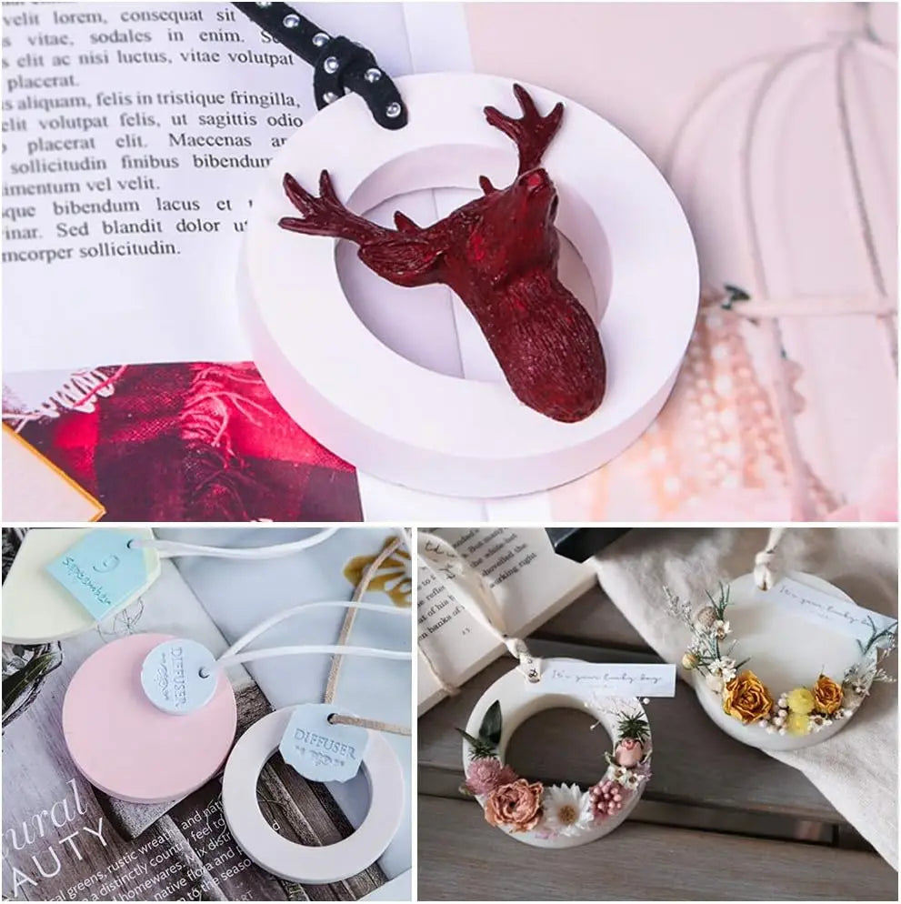 Silicone Wax Mold, 1 Pc 6-Cavity Aroma Tablet Mold With Hanging Hole Silicone Jewelry Mold For Handmade Car Hanging Decor Zpaxo