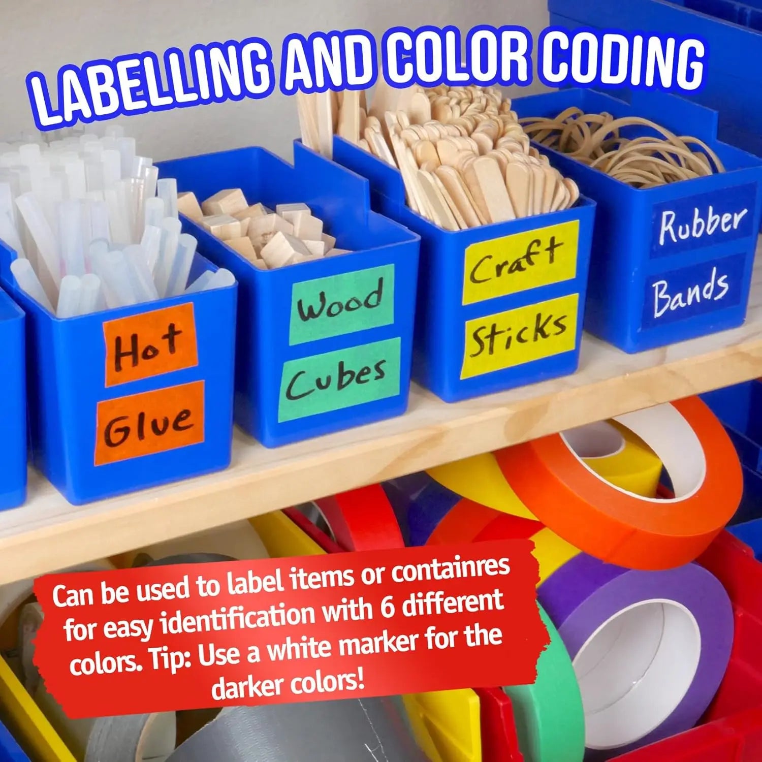 6-Roll Colorful Paper Masking Tape for Crafts, Scrapbooking & Labels Decorative Masking Tape Zpaxo