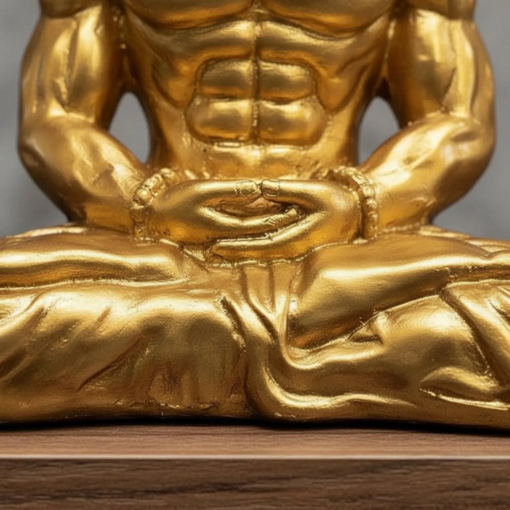 Muscle Buddha Ornament Creative Muscular Buddha Statue Hand-Polished Resin Desktop Ornament for Fitness Enthusiasts Bodybuilders Zpaxo