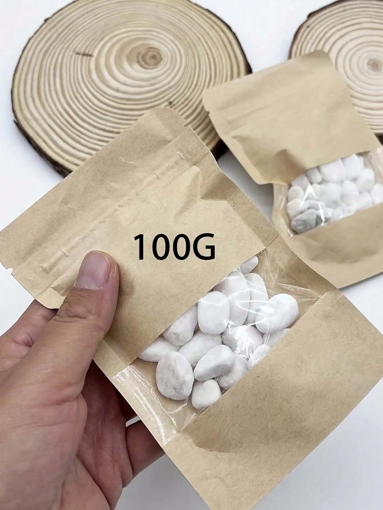 White Decorative Pebbles – Natural River Rocks for Plants & Garden Decorative Garden Pebbles Zpaxo 100g