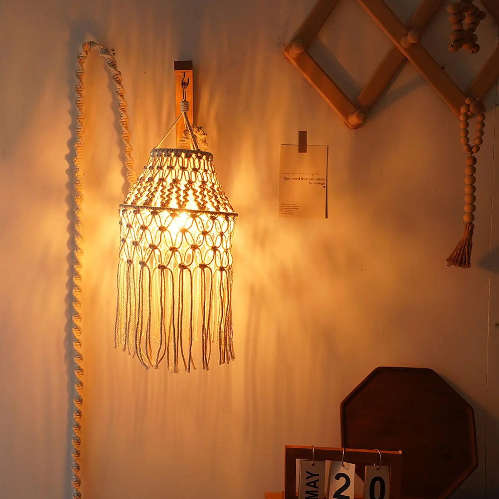 Boho Lampshade Lamp Shade Accessory Handwoven Light Decor Woven Zpaxo Default Title